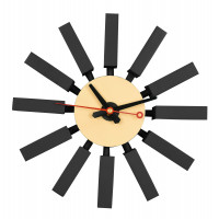 LeisureMod CCL11BL Vdara Modern Design Block Silent Non-Ticking Wall Clock