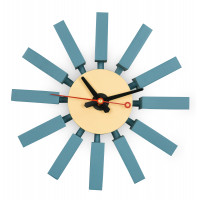 LeisureMod CCL11BU Vdara Modern Design Block Silent Non-Ticking Wall Clock