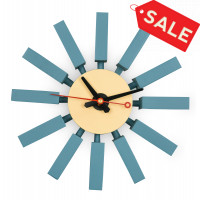 LeisureMod CCL11BU Vdara Modern Design Block Silent Non-Ticking Wall Clock