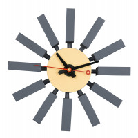 LeisureMod CCL11DGR Vdara Modern Design Block Silent Non-Ticking Wall Clock