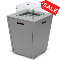 LeisureMod CF21GR Chelsea Aluminum Patio Modern Propane Fire Pit Side Table
