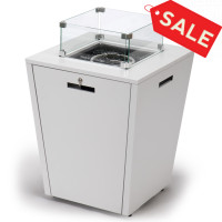 LeisureMod CF21W Chelsea Aluminum Patio Modern Propane Fire Pit Side Table