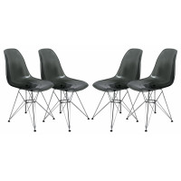 LeisureMod CR19TBL4 Cresco Molded Eiffel Side Chair, Set of 4