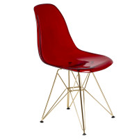LeisureMod CR19TRG Cresco Molded Eiffel Side Chair with Gold Base