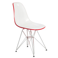 LeisureMod CR19WR Cresco Molded 2-Tone Eiffel Side Chair