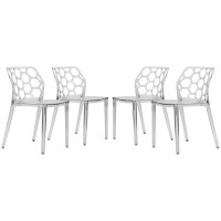 LeisureMod DC19CL4 Modern Dynamic Dining Chair, Set of 4