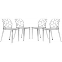 LeisureMod DC19CL4 Modern Dynamic Dining Chair, Set of 4