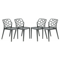 LeisureMod DC19TBL4 Modern Dynamic Dining Chair, Set of 4