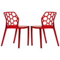 LeisureMod DC19TR2 Modern Dynamic Dining Chair, Set of 2