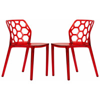 LeisureMod DC19TR2 Modern Dynamic Dining Chair, Set of 2