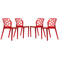 LeisureMod DC19TR4 Modern Dynamic Dining Chair, Set of 4