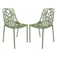 LeisureMod DC23G2 Modern Devon Aluminum Chair, Set of 2