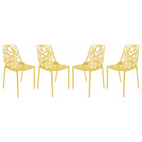 LeisureMod DC23Y4 Modern Devon Aluminum Chair, Set of 4
