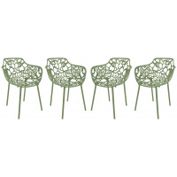 LeisureMod DCA23G4 Modern Devon Aluminum Chair, Set of 4