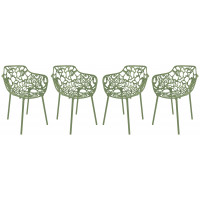 LeisureMod DCA23G4 Modern Devon Aluminum Chair, Set of 4