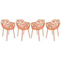 LeisureMod DCA23OR4 Modern Devon Aluminum Chair, Set of 4
