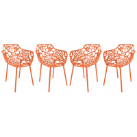 LeisureMod DCA23OR4 Modern Devon Aluminum Chair, Set of 4