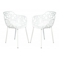 LeisureMod DCA23W2 Modern Devon Aluminum Chair (With Arms), Set of 2