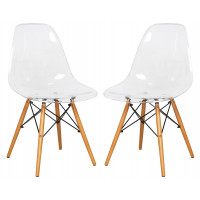 LeisureMod EP19CL2 Dover Molded Side Chair, Set of 2