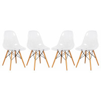 LeisureMod EP19CL4 Dover Molded Side Chair, Set of 4