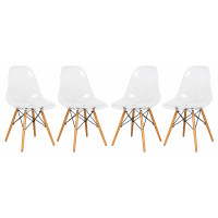 LeisureMod EP19CL4 Dover Molded Side Chair, Set of 4