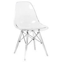 LeisureMod EPC19CL Dover Molded Side Chair with Acrylic Base