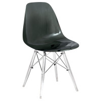 LeisureMod EPC19TBL Dover Molded Side Chair with Acrylic Base