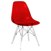 LeisureMod EPC19TR Dover Molded Side Chair with Acrylic Base