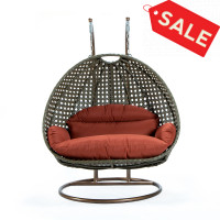 LeisureMod ESCBG-57DOR Wicker Hanging 2 person Egg Swing Chair