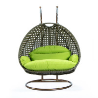 LeisureMod ESCBG-57LG Wicker Hanging 2 person Egg Swing Chair