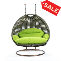 LeisureMod ESCBG-57LG Wicker Hanging 2 person Egg Swing Chair