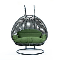 LeisureMod ESCCH-57DG Wicker Hanging 2 person Egg Swing Chair