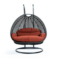 LeisureMod ESCCH-57DOR Wicker Hanging 2 person Egg Swing Chair