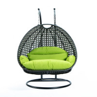 LeisureMod ESCCH-57LG Wicker Hanging 2 person Egg Swing Chair