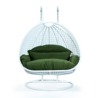 LeisureMod ESCW-57DG Wicker Hanging 2 person Egg Swing Chair