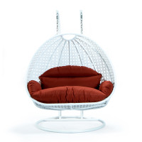 LeisureMod ESCW-57DOR Wicker Hanging 2 person Egg Swing Chair