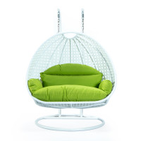 LeisureMod ESCW-57LG Wicker Hanging 2 person Egg Swing Chair