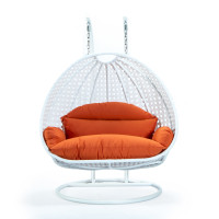 LeisureMod ESCW-57OR Wicker Hanging 2 person Egg Swing Chair