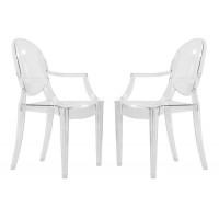 LeisureMod GC22CL2 Carroll Modern Acrylic Chair, Set of 2