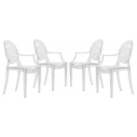 LeisureMod GC22CL4 Carroll Modern Acrylic Chair, Set of 4