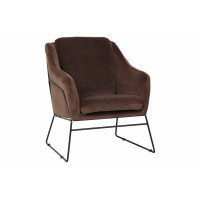 LeisureMod HA27BR Harmony Velvet Accent Armchair