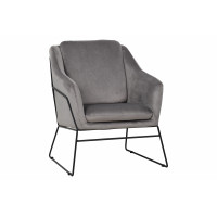 LeisureMod HA27GR Harmony Velvet Accent Armchair