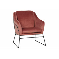 LeisureMod HA27PK Harmony Velvet Accent Armchair