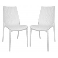 LeisureMod KC19W2 Kent Outdoor Dining Chair, Set of 2