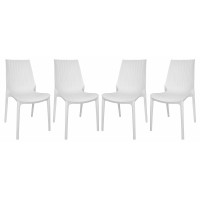 LeisureMod KC19W4 Kent Outdoor Dining Chair, Set of 4