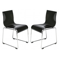 LeisureMod LC19TBL2 Lima Modern Acrylic Chair, Set of 2