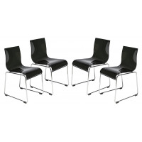 LeisureMod LC19TBL4 Lima Modern Acrylic Chair, Set of 4