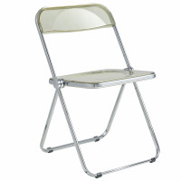 LeisureMod LF19A Lawrence Acrylic Folding Chair With Metal Frame