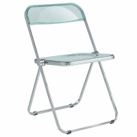 LeisureMod LF19G Lawrence Acrylic Folding Chair With Metal Frame