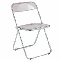 LeisureMod LF19PK Lawrence Acrylic Folding Chair With Metal Frame